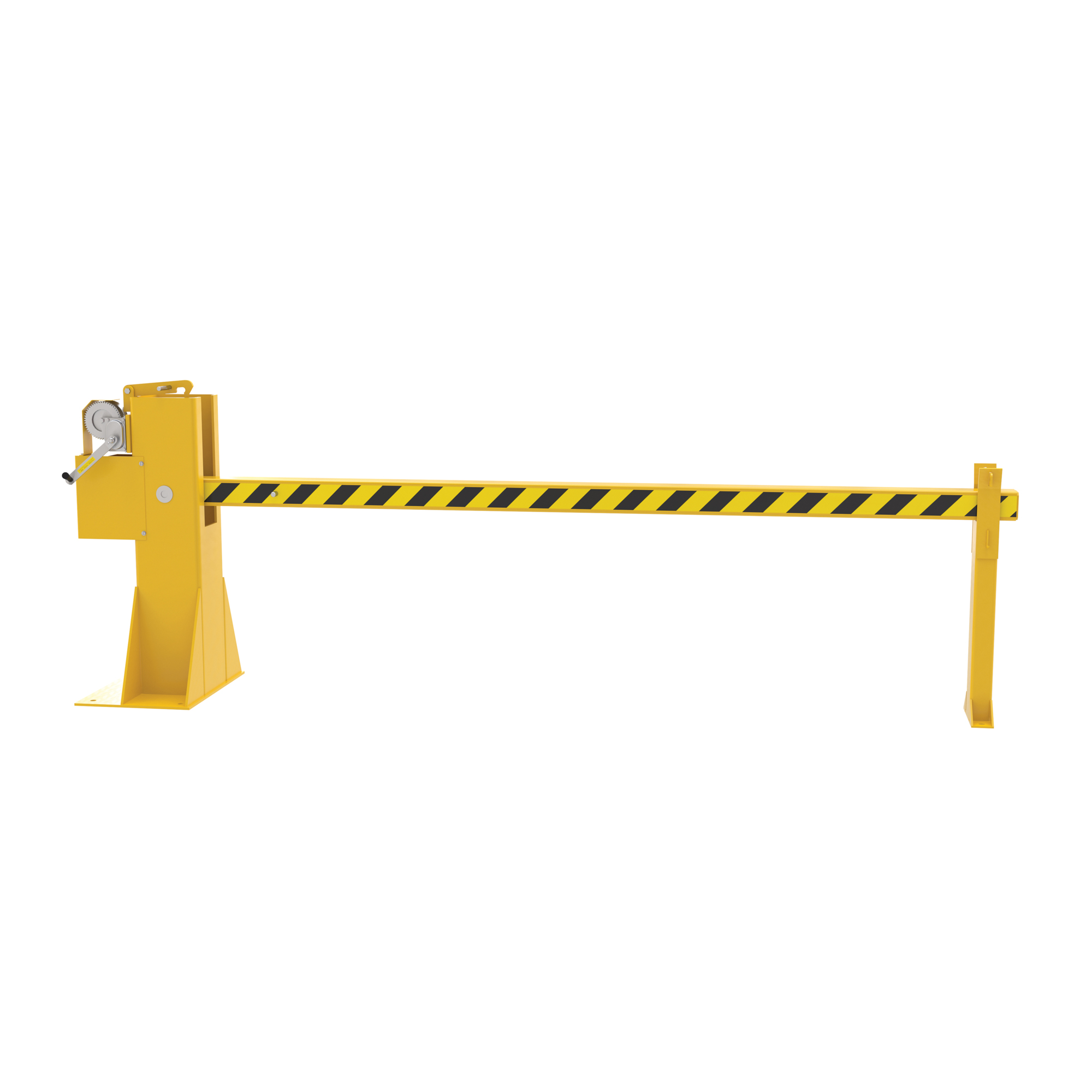 Vestil Steel Dock Barricade - Manual Hand Crank, 8ft., Yellow, 133.25in. Max. Width, Model# DJG-100MW